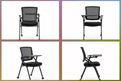 Modern student chairs on wheels Set of 4 Product Image 2