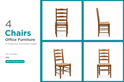 Elegant wooden chairs Set with woven seats offer a touch Product Image 1