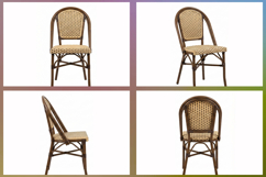 Elegant bistro chairs with woven seats Set of 4 Product Image 2