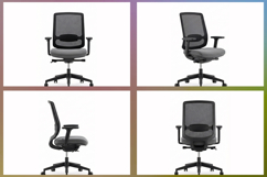 Modern ergonomic office chairs in gray offer comfort Set Product Image 2