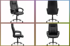Black leather office chairs offers stylish Design Set of 4 Product Image 2