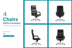 Executive black leather office chairs showcase comfort Set Product Image 1