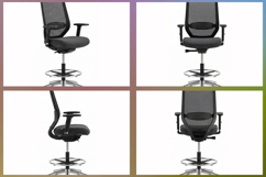Ergonomic mesh drafting chairs offer modern design Set Product Image 2