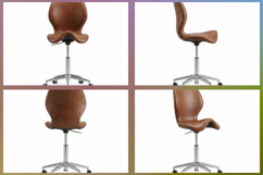 Elegant brown leather office chair with modern design Set Product Image 2