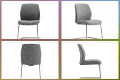 Minimalist gray office chairs for contemporary workspace Set Product Image 2