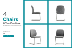 Minimalist gray office chairs for contemporary workspace Set Product Image 1
