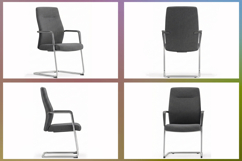 Stylish gray office chairs offer comfort modern design Set Product Image 2