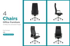 Modern high-back executive office chairs Set of 4 Product Image 1