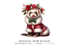 Christmas Ferret Clipart PNG Product Image 1