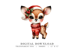 Christmas Deer Clipart PNG Product Image 1