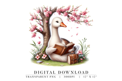 Goose in Bonnet with Wildflowers PNG Product Image 1