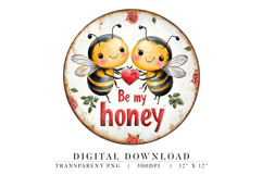 Be My Honey Bee Clipart, Valentine’s PNG, Vintage Bee Art Product Image 1
