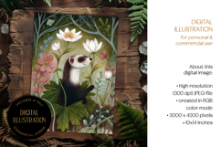 Polecat &amp; Anemone Flower Illustration Product Image 1