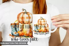 Just a girl who loves fall PNG | Sublimation design Product Image 1