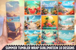 Summer 20 oz Skinny Tumbler Sublimation Designs Product Image 1