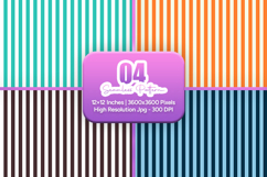 Teal Orange Stripe Seamless Pattern Product Image 1