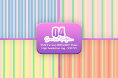 Seasonal Pastel Stripe Seamless Digital Paper Bundle Product Image 1