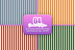 Soft Color Stripe Seamless Pattern Set Product Image 1