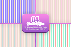 Lavender Pastel Stripe Seamless Digital Paper Pack Product Image 1