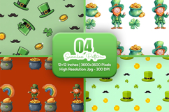 St. Patrick's Day Seamless Patterns JPG - Leprechaun &amp; Clove Product Image 1