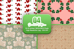 Lucky Hearts Clover Seamless Set - Leprechaun &amp; Clovers Product Image 1
