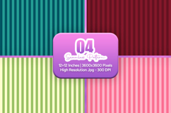 Teal Red Stripe Seamless Pattern Set Product Image 1