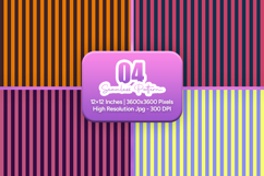 Colorful Stripe Seamless Pattern Digital Paper Set Product Image 1