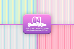 Soft Spring Pastel Stripe Seamless Digital Paper Pack Product Image 1
