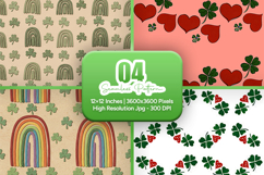 Clover Rainbow Heart Seamless Set - Leprechaun &amp; Clovers Product Image 1
