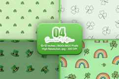 Lucky Clover Hat Seamless Patterns - Leprechaun &amp; Clovers Product Image 1