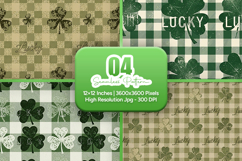 Lucky Clover Plaid Seamless Patterns - Leprechaun &amp; Clovers Product Image 1
