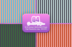 Muted Retro Stripe Digital Paper Set Product Image 1