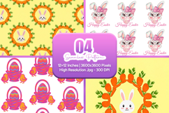 Cute Easter Bunny Carrot Seamless Pattern Product Image 1