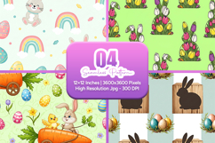 Easter Bunny Tulip Seamless Pattern Product Image 1