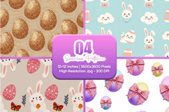 Cute Bunny Easter Eggs Seamless Pattern Product Image 1