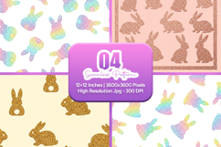 Glitter Bunny Easter Seamless Pattern Product Image 1
