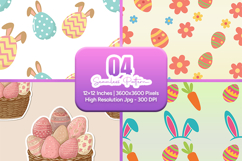 Easter Eggs Bunny Seamless Pattern Product Image 1