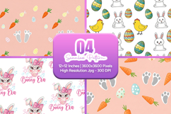 Cute Easter Bunny Chick Seamless Pattern Product Image 1