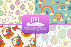 Cute Easter Bunny Eggs Seamless Pattern Product Image 1