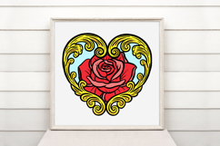 Roses Border Heart Wreath Flower Graphic Clipart PNG Product Image 2