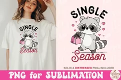 Single Season PNG, Funny Raccoon Valentine's Day Product Image 1