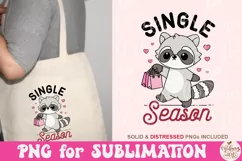 Single Season PNG, Funny Raccoon Valentine's Day Product Image 3