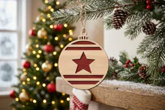 Single Star Ornament SVG Laser Cut Wood Decoration Product Image 2