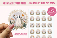 Cottagecore Ghost Printable Print Then Cut Sticker Sheet Product Image 1