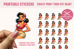 Pinup Girl Sticker PNG, Print Then Cut Sticker Product Image 1