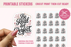 Be Real Not Perfect Sticker PNG, Print Then Cut Sticker Product Image 1