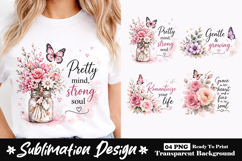 Watercolor butterfly with positive quotes sublimation design Product Image 1