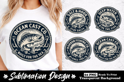 Ocean Cast Co Built For The Sea Nautical Fishing Sublimation Product Image 1