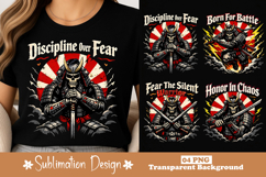 Discipline Over Fear Samurai Skeleton Warrior Graphic Design Product Image 1