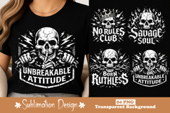 Unbreakable Attitude Skeleton Skull Graphic Design Product Image 1